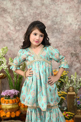 TORQUISE PEPLUM SUIT